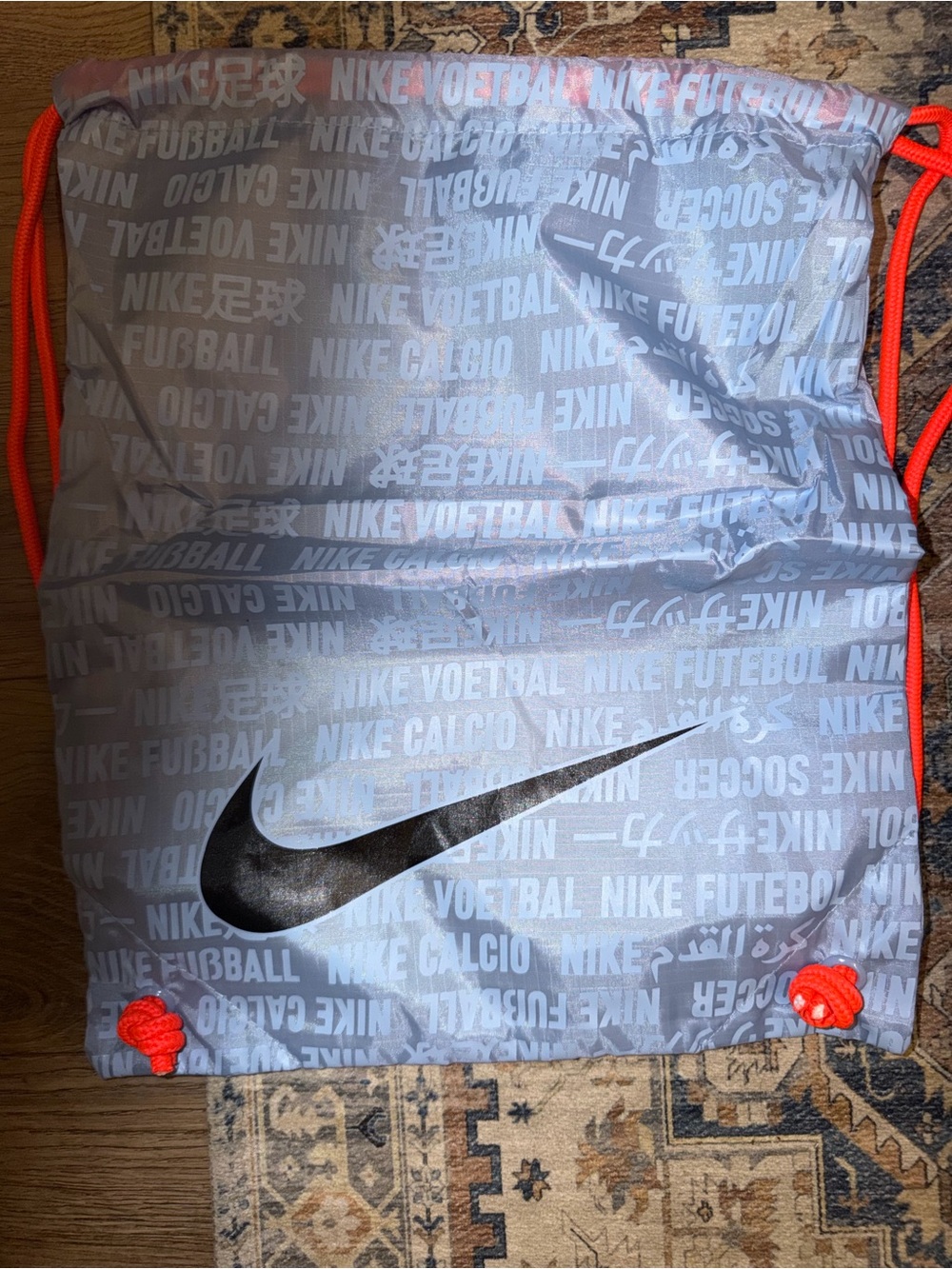 Nike Reflective Blue Drawstring Sling with Neon Orange Cords/NWOT